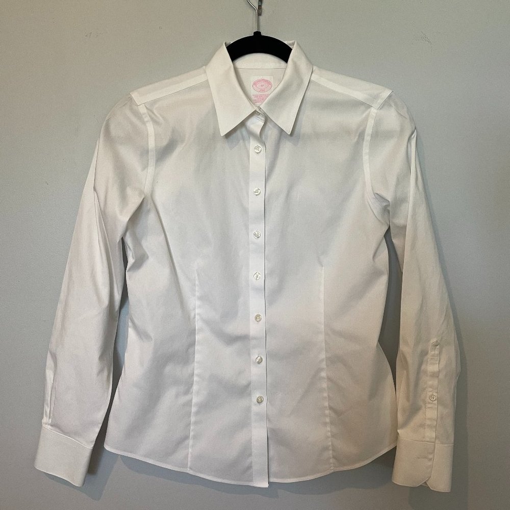 Brooks Brothers 346 Tailored Non-Iron White Shirt - Size 4P
